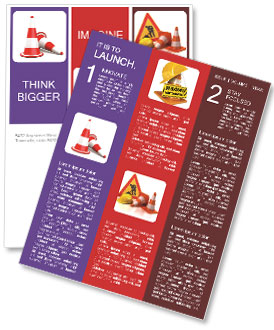 Isolated White Traffic Cones For Easy Visibility And Safety Newsletter Template