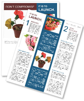 Isolated Origami Flower Figures Composition On White Background Newsletter Template