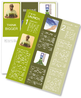 Smiling African-American Midlife Man With Hat Holding Potted Grass - A Charming Portrait. Newsletter Template