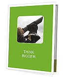 Young Male Observing The Stars With A Telescope. Presentation Folder