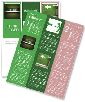Green Glowing Emergency Exit Sign In A Building Newsletter Template