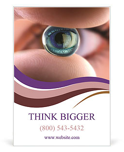 Macro Shot Of Small Gel Marble Reflecting Woman's Eye Ad Template