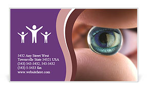 Macro Shot Of Small Gel Marble Reflecting Woman's Eye Business Card Template