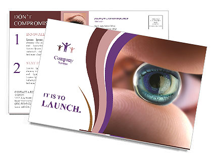 Macro Shot Of Small Gel Marble Reflecting Woman's Eye Postcard Template