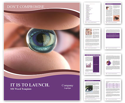 Macro Shot Of Small Gel Marble Reflecting Woman's Eye Word Template