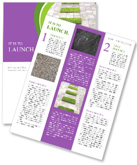 Geometric Pattern Of Paving Stones And Lawn Squares For An Intriguing Landscape Design Newsletter Template