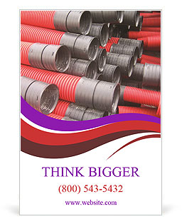 Construction Tubes: Red Curvilinear Design For Durability And Style. Ad Template