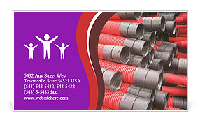 Construction Tubes: Red Curvilinear Design For Durability And Style. Business Card Template