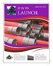 Construction Tubes: Red Curvilinear Design For Durability And Style. Flyer Template