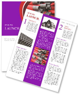 Construction Tubes: Red Curvilinear Design For Durability And Style. Newsletter Template