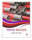 Construction Tubes: Red Curvilinear Design For Durability And Style. Poster Template