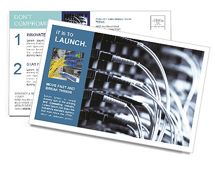 Datacenter Network Cables: An Impressive Display Of Connectivity Postcard Template
