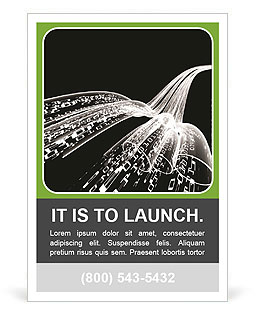 Optical Wire Transmission Of Binary Code Data Ad Template