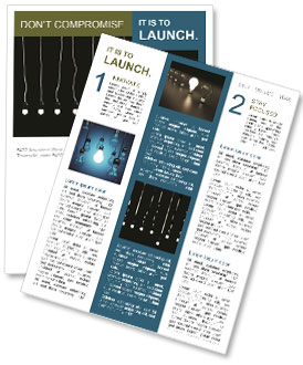 Black Background With Seven Electric Lamps Newsletter Template