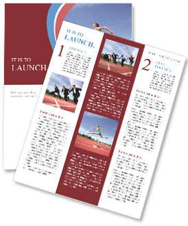 Female Athlete Overcoming Obstacle: Jumping Hurdles Newsletter Template