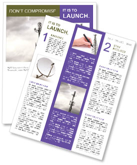 Gray Cloudy Sky Background With Communication Tower Newsletter Template