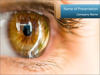 Stunning Close-Up Photography Of A Brown Eye In Macro Detail PowerPoint Template