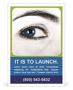 Beautiful Woman With Blue Eyes In Close-Up Shot Ad Template