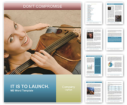 A Talented Young Female Musician With An Instrument Word Template