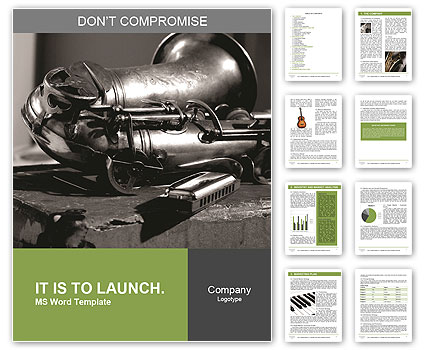 Blending Saxophone And Harp For Soulful Jazz Blues Music Word Template