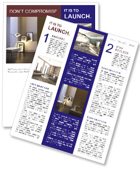 3D Rendering Of Home Interior Featuring Chrome Lamp And Picture Frames Newsletter Template