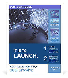 Bright Fiber Optic Background With Numerous Light Spots Poster Template