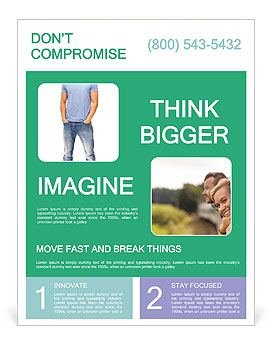 A man in a blue shirt is standing with his hands in his pockets Flyer Template