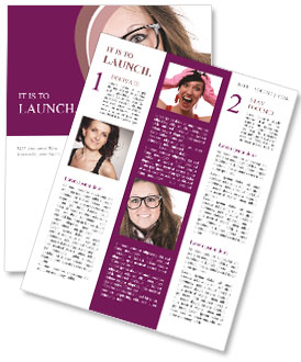 Stunning Brunette Geek Captured On White Background Newsletter Template