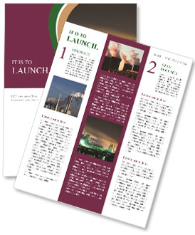 Japan's Nuclear Power Plant Illuminated After Dark Newsletter Template