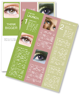 Low Angle View Of Woman's Eye Featuring False Eyelashes With Curls Newsletter Template