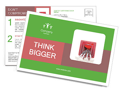 Isolated Syringes And Sharps Container On White Background: A Safety Measure Postcard Template