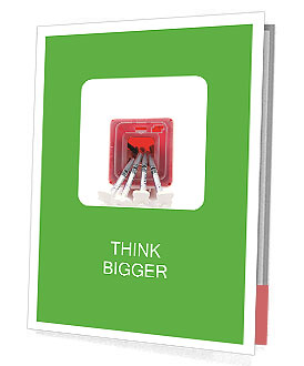 Isolated Syringes And Sharps Container On White Background: A Safety Measure Presentation Folder