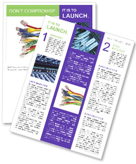 Multi-Colored Ethernet Network Cables Set With Rj45 Connectors Isolated On White Background Newsletter Template