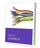 Multi-Colored Ethernet Network Cables Set With Rj45 Connectors Isolated On White Background Presentation Folder