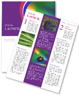 Vibrant Surface With Stunning Water Droplet Reflections In Closeup Newsletter Template