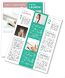 White Telephone: Close-Up Of Woman's Hands Dialing Newsletter Template