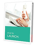 White Telephone: Close-Up Of Woman's Hands Dialing Presentation Folder
