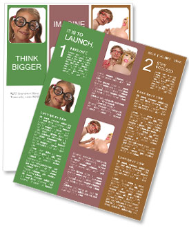 Smiling Young Girl With Large Round Glasses Newsletter Template
