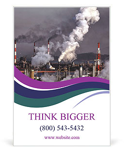 Smoke Stacks In An Industrial Plant Located In An Industrial Area Ad Template