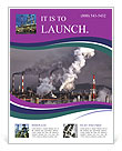 Smoke Stacks In An Industrial Plant Located In An Industrial Area Flyer Template
