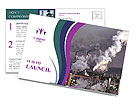 Smoke Stacks In An Industrial Plant Located In An Industrial Area Postcard Template
