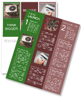 Mounting An Air Conditioning Heat Pump On A Brick Wall. Newsletter Template