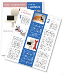 Isolated 3D Model Of Person With Spanner And Laptop On White Background Newsletter Template