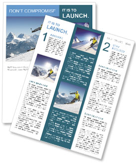 A man in a yellow jacket skiing down a mountain Newsletter Template
