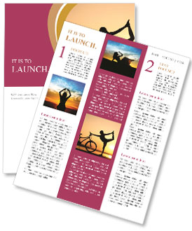 Engaging In Yoga At Sunset With Bike: Young Woman Newsletter Template