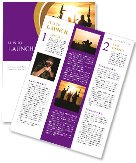 Soldiers With Rifles In Silhouette During Sunset Newsletter Template