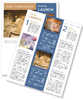 Table Service For Dinner In A Restaurant Newsletter Template