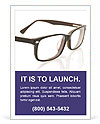 Modern Eyeglasses In Close-Up On A White Background Ad Template