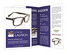 Modern Eyeglasses In Close-Up On A White Background Brochure Template