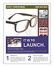 Modern Eyeglasses In Close-Up On A White Background Flyer Template